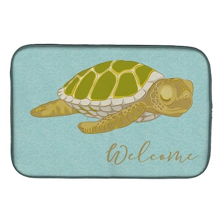 Carolines Treasures Carolines Treasures BB8562DDM Sea Turtle Welcome Dish Drying Mat BB8562DDM